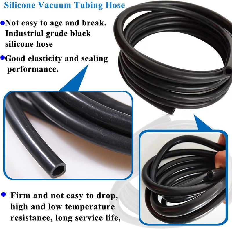 Tnisesm Vacuum Line Kit, 6Pcs 6.6Ft Vacuum Hose Automotive With 128Pcs Vacuum Line Connectors, High Performance Silicone Hose line Kit for Variety Car Piping System Automotive Replacement Vacuum Hoses - Image 4